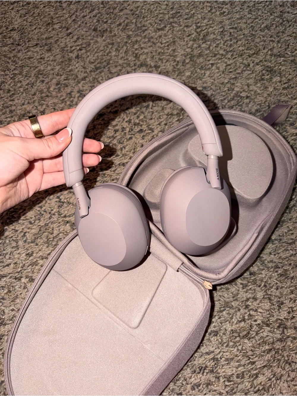 Sony WH-1000XM5 Wireless Noise-Canceling Headphones - Smoky Pink